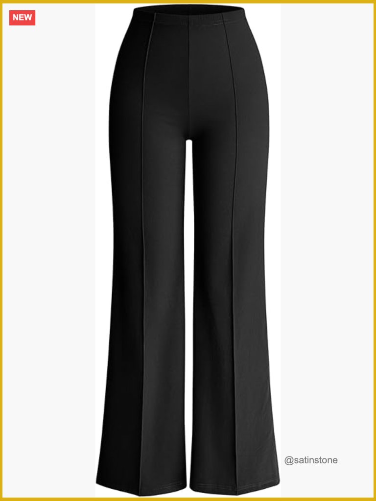 High Waist Wide Leg Pants Nylon Stretchable Casual Pants